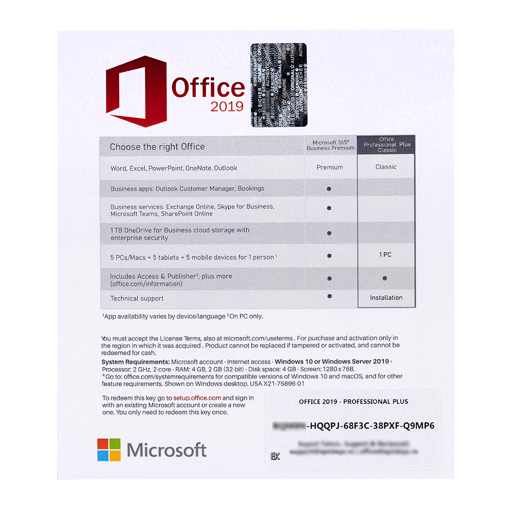 Office 2019 Professional Plus, 32/64 bit, Multilanguage, asociere cont MS, Medialess