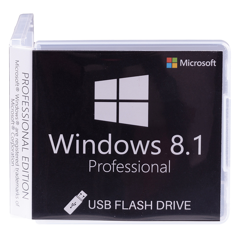 Windows 8.1 Pro, 32 bit, Multilanguage, Retail, USB 2.0 – 8GB