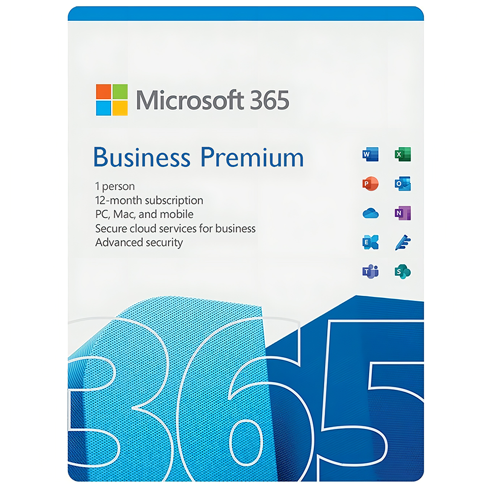 Microsoft 365 Business Premium, Multilanguage, 1 an, 1 utilizator, 15 dispozitive PC/MAC, Windows, MacOS, licenta digitala
